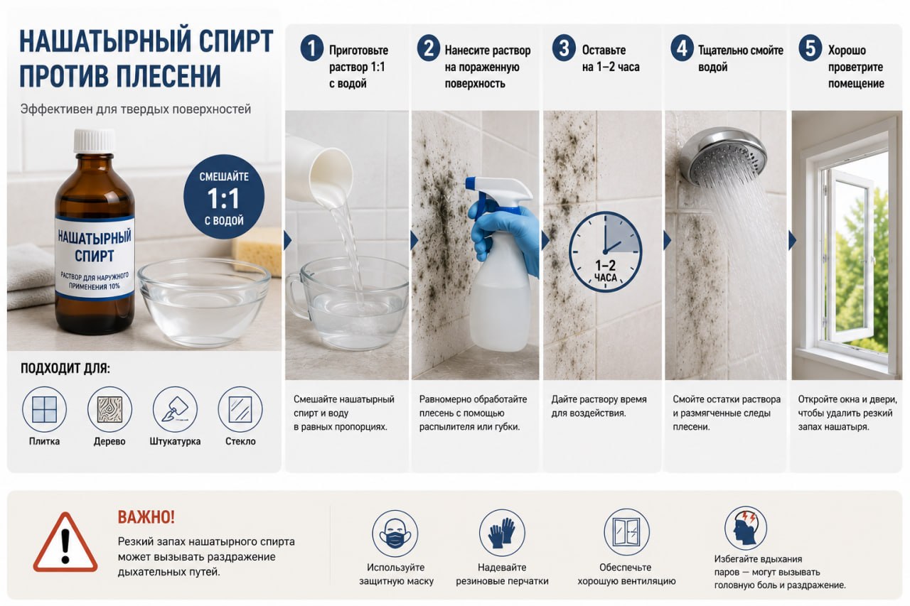 Нашатырный спирт против плесени